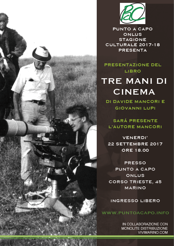Marino, Davide Mancori il 22 settembre presenta il suo libro sul cinema